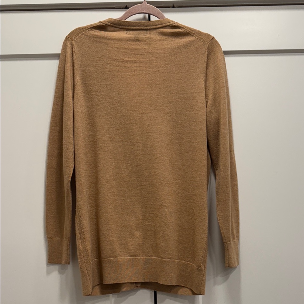 Banana Republic Camel Button-Up Cardigan brown pockets large 100% merino wool - Picture 7 of 8